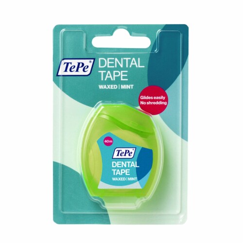 TEPE Dental Tape Woven Tooth Floss – Natural Waxed Beeswax Mint for Teeth, 40m Perspective: left