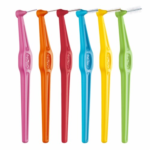 TEPE Interdental Brush Angle Cleaners - Dental Brushes Between Teeth 25 Pk, Red .5mm Perspective: left