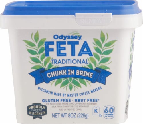 Odyssey Traditional Chunk in Brine Feta Cheese Perspective: left