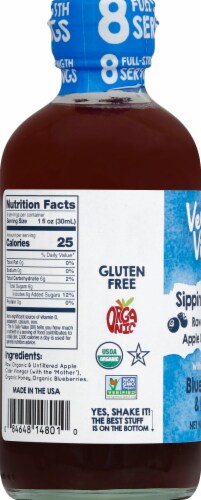 Vermont Village Organic Blueberries & Honey Sipping Vinegar Perspective: left