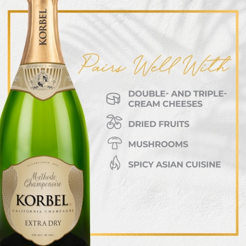 Korbel Extra Dry California Champagne Perspective: left