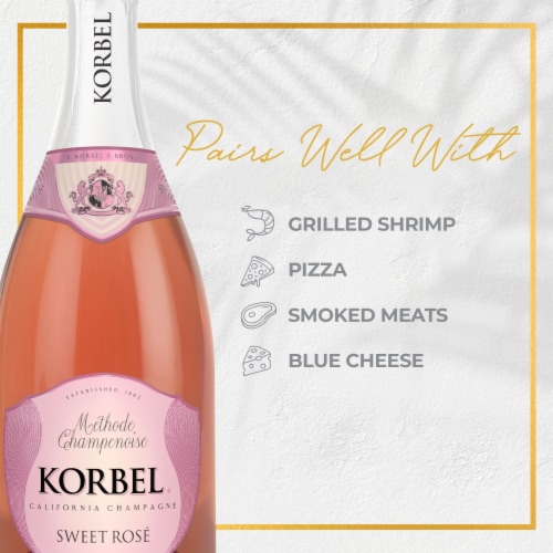Korbel Sweet Rose California Champagne Perspective: left