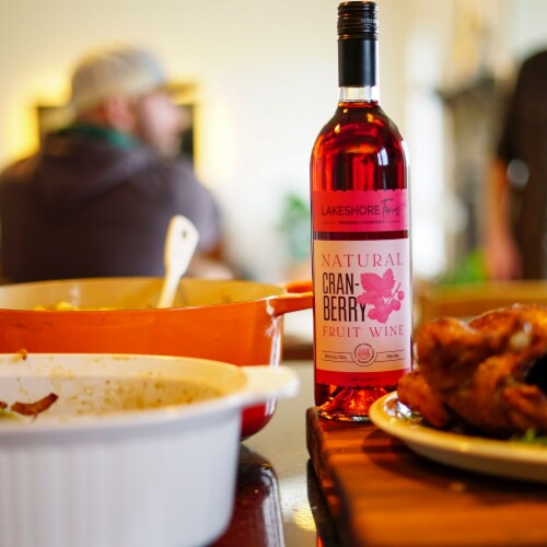 Lakeshore Farms Natural Cranberry Fruit Wine Perspective: left