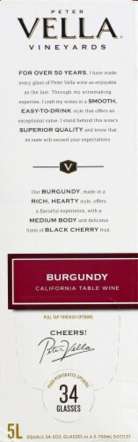 Peter Vella Burgundy California Red Wine Box Perspective: left
