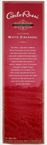 Carlo Rossi Founder’s Blend White Zinfandel Perspective: left