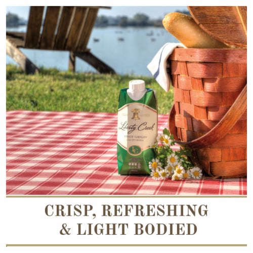 Liberty Creek Vineyards Pinot Grigio White Wine Tetra 500ml Perspective: left