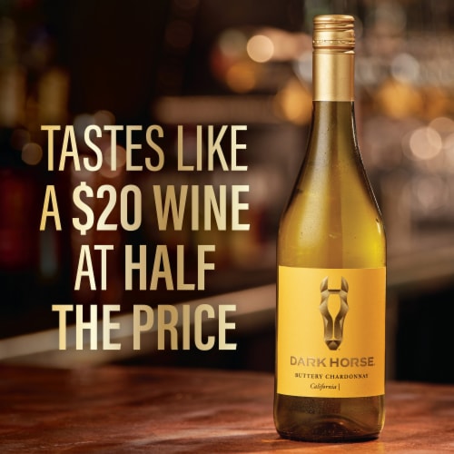 Dark Horse Buttery Chardonnay White Wine Perspective: left