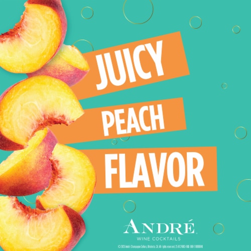 Andre Peach Bellini California Ready to Drink Cocktail Sparkling Wine Perspective: left