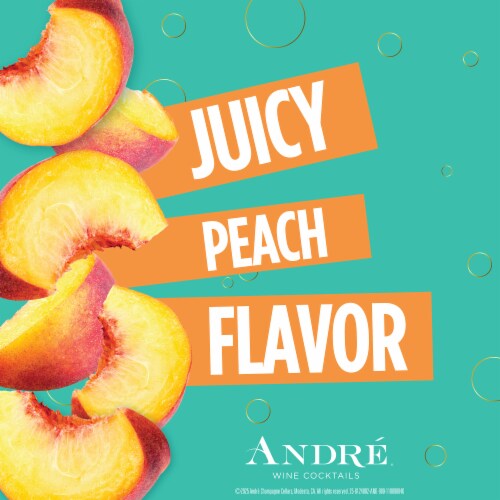 Andre Peach Bellini California Ready to Drink Cocktail Sparkling Wine Perspective: left