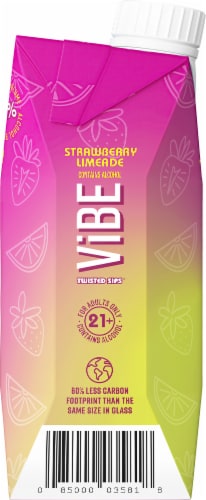 ViBE Twisted Sips Strawberry Limeade Ready to Drink Wine Cocktail Perspective: left