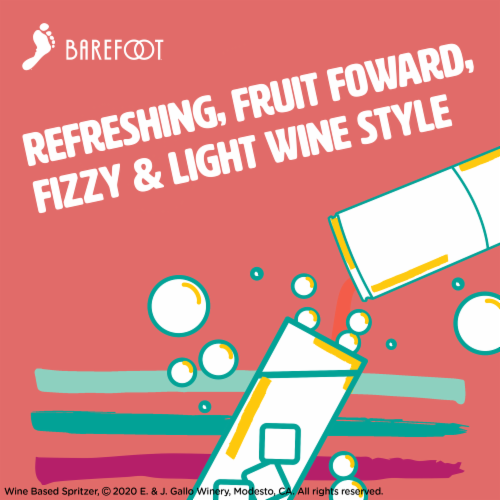 Barefoot Spritzer Rose California Wine Cans Perspective: left