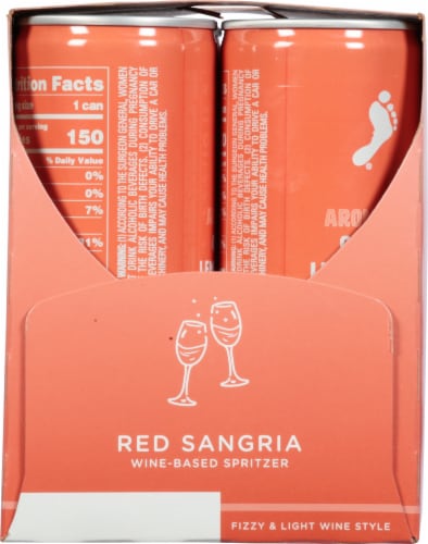 Barefoot Spritzer Sangria California Red Wine Cans Perspective: left