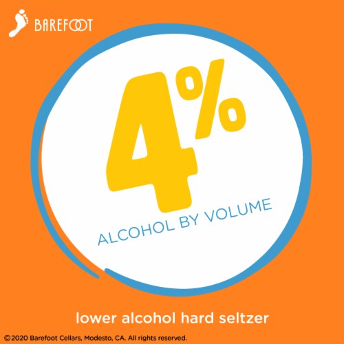 Barefoot Hard Seltzer Cherry and Cranberry Wine Cans Perspective: left