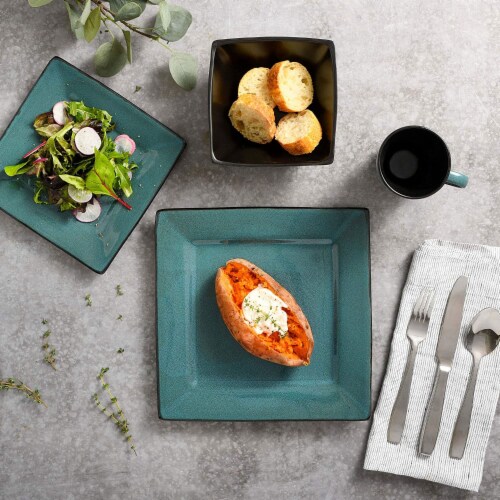 Gibson Elite Kiesling Dinnerware Set - Turquoise Perspective: left