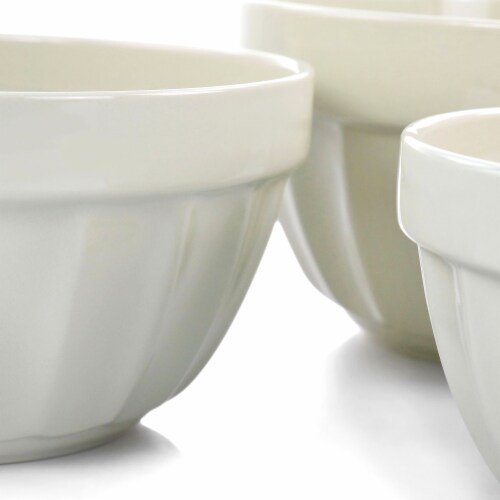 Martha Stewart Stoneware Bowl Set - Beige Perspective: left