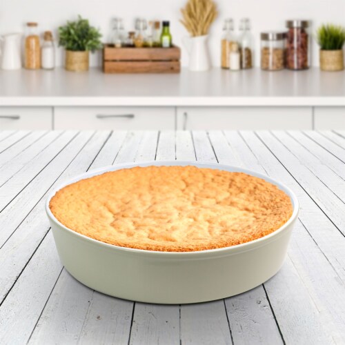 Martha Stewart Beige Stonware Pie Pan Perspective: left