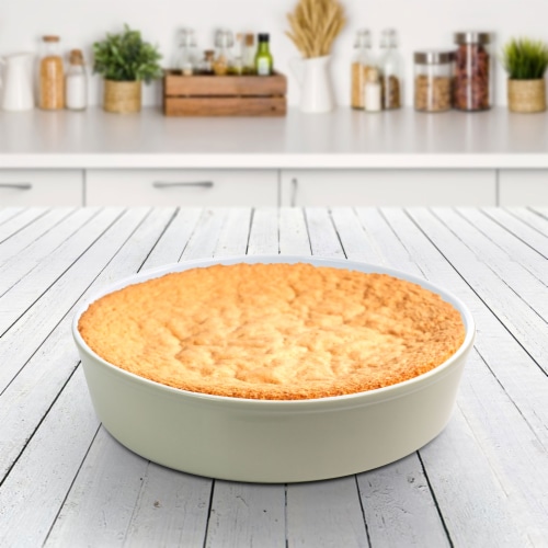 Martha Stewart Beige Stonware Pie Pan Perspective: left