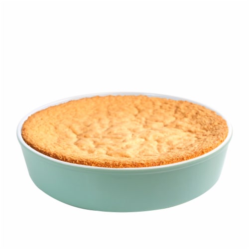 Martha Stewart Turquoise Stoneware Pie Pan Perspective: left
