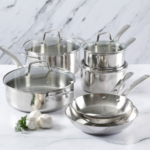 Martha Stewart Stainless-Steel 12-Piece Cookware Set