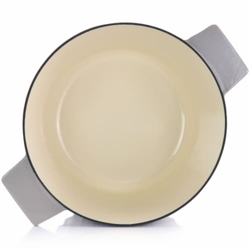 Martha Stewart Round Gray Casserole Dish Perspective: left