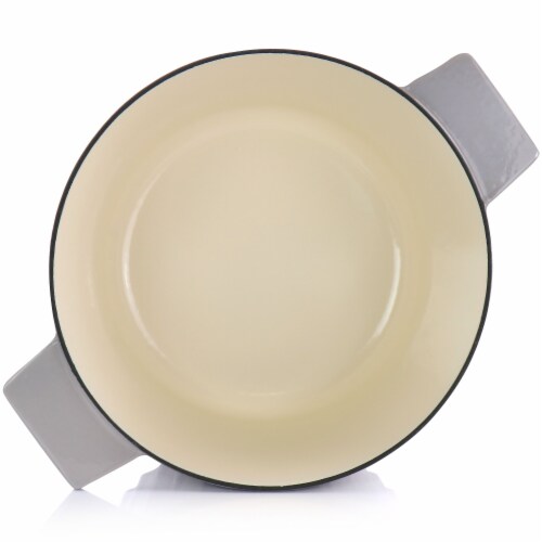 Martha Stewart Round Gray Casserole Dish Perspective: left