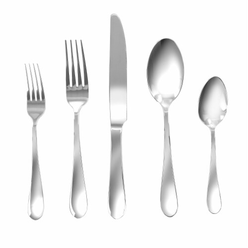 Martha Stewart Sutton Stainless Steel Flatware Set Perspective: left