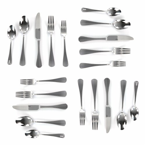 Martha Stewart Springbank Stainless Steel Flatware Set Perspective: left