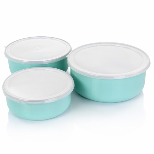 Martha Stewart Langstaff 6 Piece (92oz, 60oz, 26oz) Stackable Rectangular  Container Set w/ Martha Blue Lids