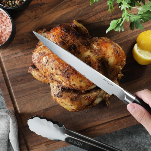 Babbish German Steel Carving Kitchen Knife 8 in Perspective: left