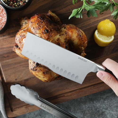 Babish German Steel Cleaver Kitchen Knife 6.5 in Perspective: left