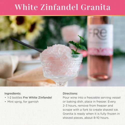 FRE Alcohol-Removed White Zinfandel California Pink Wine 750 ml Perspective: left