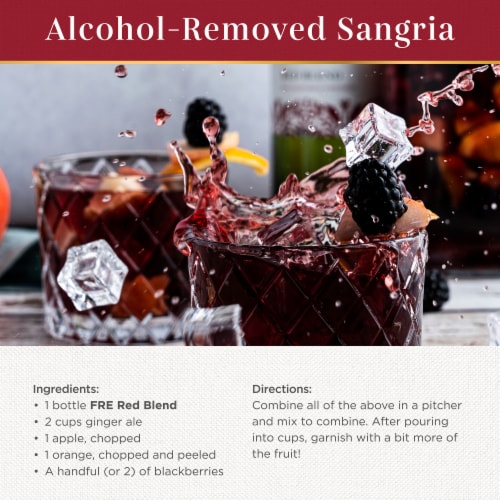 Fre Alcohol-Removed Red Blend Low Calorie Non Alcoholic Wine Perspective: left