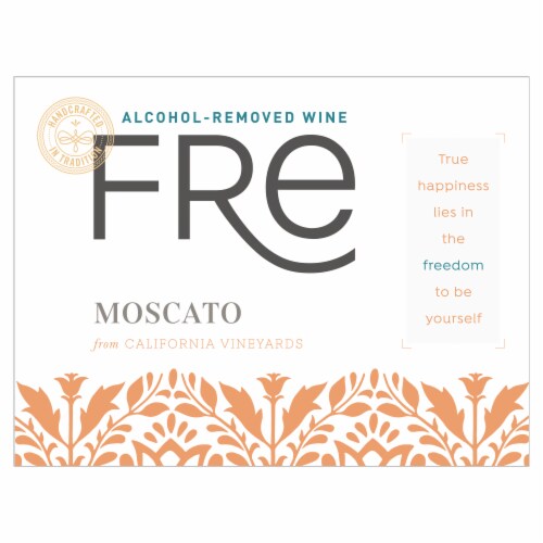 Fre Non Alcoholic White Moscato Low Calorie Non Alcoholic Wine Perspective: left