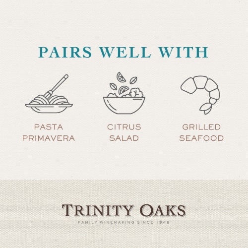 Trinity Oaks Pinot Grigio California White Wine 750 ml Perspective: left