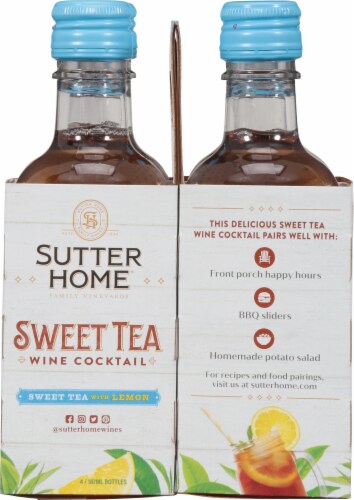 Sutter Home Sweet Tea with Lemon Wine Ready to Drink Cocktail Single Bottle Perspective: left