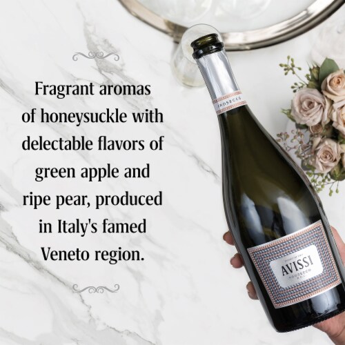 Avissi Prosecco Italy Sparkling White Wine 750 ml Perspective: left