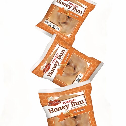 Cloverhill Jumbo Glazed Honeybuns | Individually Packaged | 12 Pack Perspective: left
