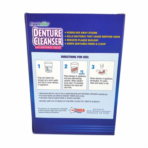 Freshmint Denture Cleaner Mint Flavor Tablet DENT90 (90 Ct) Perspective: left