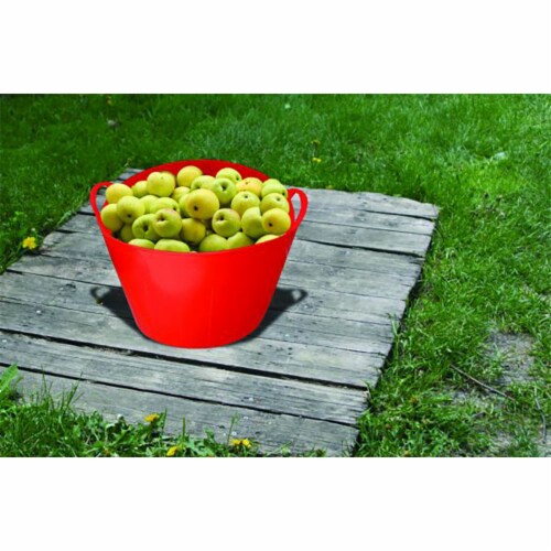 Little Giant FT11RED 11 Gal. Heavy Duty Farm Bucket Rubber Flex Tub with Handles Perspective: left