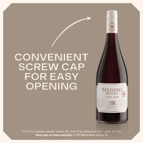 Meiomi Bright California Pinot Noir Red Wine Perspective: left