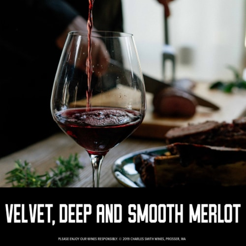 Charles Smith Wines The Velvet Devil Merlot Washington Red Wine Perspective: left
