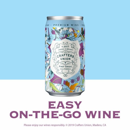Crafters Union Pinot Grigio Canned White Wine Perspective: left