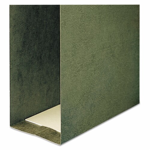 Smead Two Inch Capacity Box Bottom Hanging File Folders Letter Green 25/Box 65090 Perspective: left