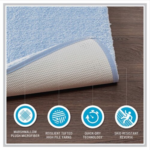Madison Park Marshmallow Bath Rug Taupe 20x24 Perspective: left