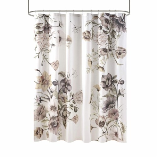 Madison Park Cassandra Cotton Percale Bathroom Shower, Bath Fabric Curtains, Blush - 72 x72 Perspective: left