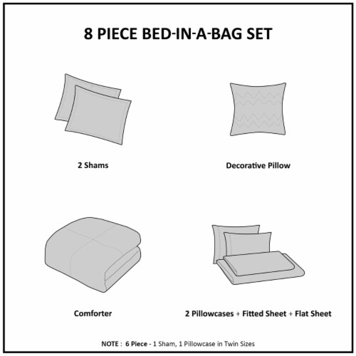 Madison Park Essentials Polyester 8 Piece Comforter Set MPE10-875 Perspective: left