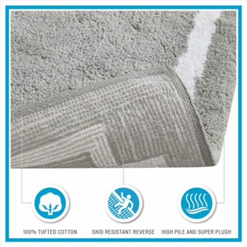 Madison Park Glam Cotton Tufted Bath Rug with White Finish MP72-7332 Perspective: left
