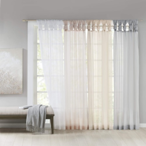 Madison Park DIY Twisted Tab Sheer Window Curtain Panel Pair