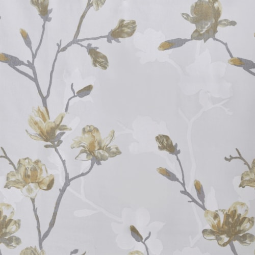 Madison Park Modern Floral Printed Burnout Shower Curtain with Yellow MP70-7482 Perspective: left