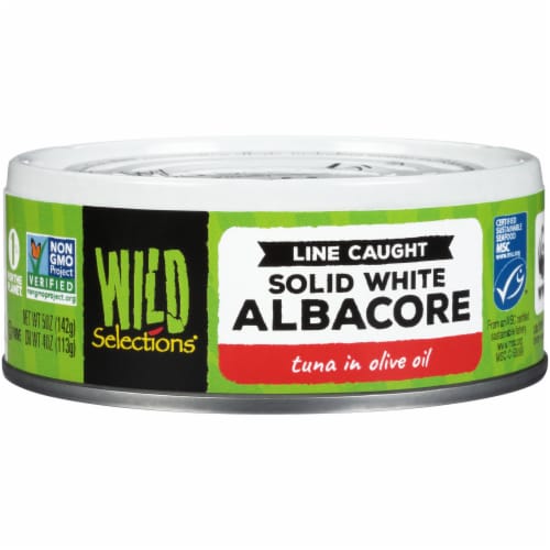 Wild Selections Solid White Albacore Tuna in Olive Oil Perspective: left